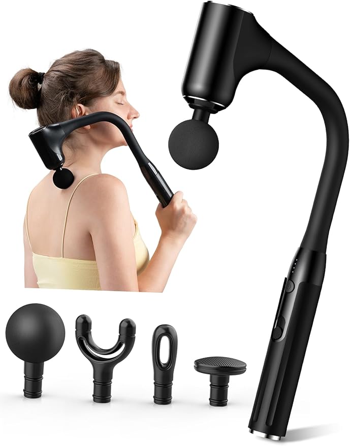Massage Gun Deep Tissue - Back Massager for Pain Relief Deep Tissue with Extended Handle, 12MM Percussion Less-Shock Neck/Foot/Leg/Shoulder Massager