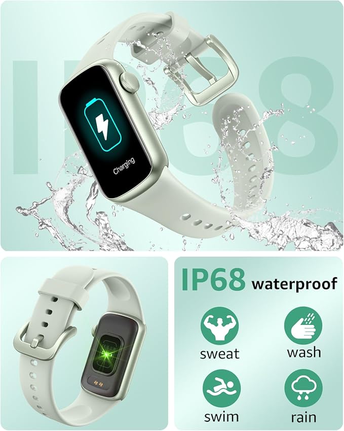Fitness Tracker with Step Counter/Calories/Stopwatch, Activity Health Tracker with Blood Pressure Heart Rate Monitor, Sleep Tracker, 137+ Sport Modes, Pedometer Smart Watch, Gift for Women Men Green