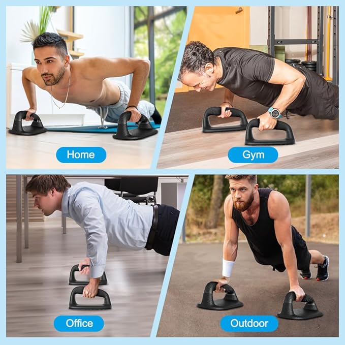 Push Up Bars with Bottom Anti-Slip Pad Push Up Handles for Floor Soft Plastic Pushup Handles Strength Training Pushup Stands