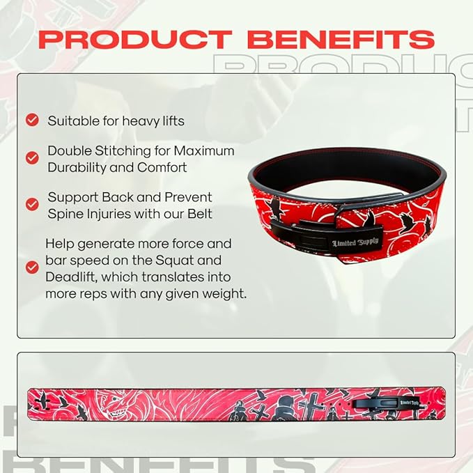Anime Lever Belt, Weight Lifting Belt, Heavy Duty Powerlifting Weightlifting Gym Belt for Deadlifts Squats Back Support