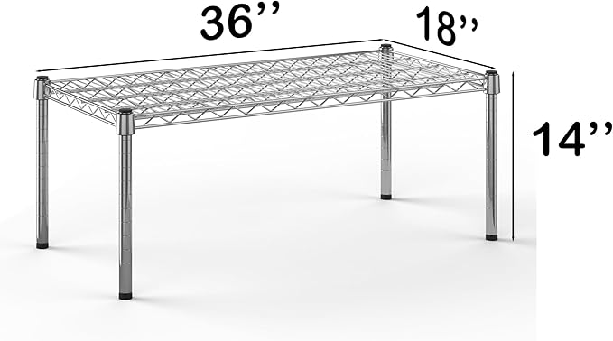 18''W x 36''L x 14''H Chrome Plated Wire Dunnage Rack | Off The Floor Storage