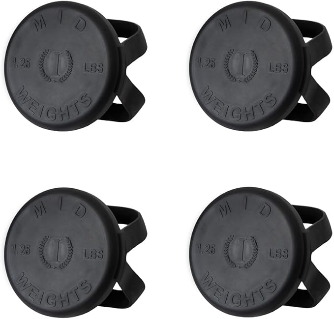 Mid Weights Silicone Microweights For Round or Hex Dumbbells, 1.25 lb. Add On Weight For Dumbbells, Fractional Weights To Add 1.25 or 2.5 lbs