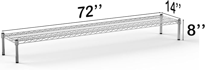 14''W x 72''L x 8''H Chrome Plated Wire Dunnage Rack | Off The Floor Storage