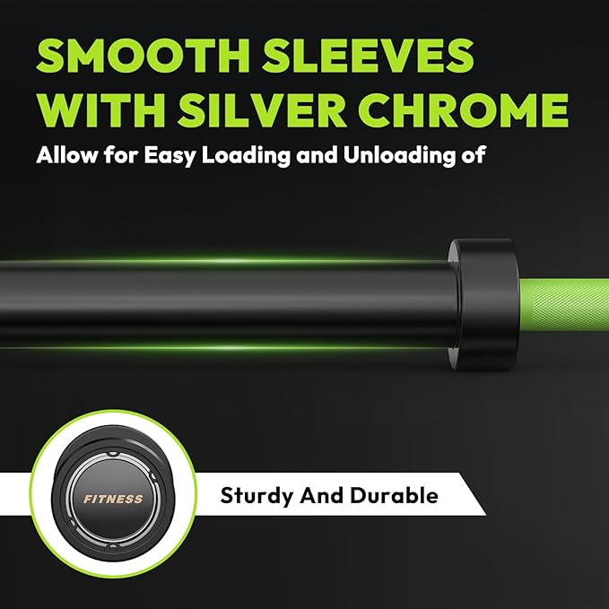 Olympic Barbell, 45lb 2-inch Weight Bar for Bench Press, 7ft Olympic Power Bar, 1000 lb/1500 lb High-Capacity, Hard Chrome, Knurled Grip, Strength Training Deadlift Weightlifting Squat