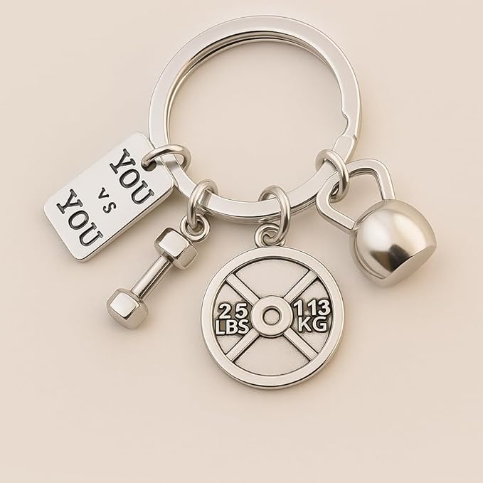 Fitness Keychain,Cool Keychains Gift for Workout Lovers, Trainers, Athletes