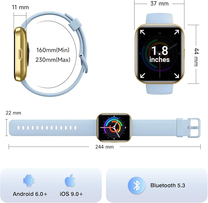 Smart Watches for Women (Android/iPhones), 120+ Sport Modes Fitness Tracker Watch with SpO2/Heart Rate Monitor, Steps/Sleep Tracker, 1.85" HD Smart Watch with Bluetooth Calls/Messages, 3ATM waterproof