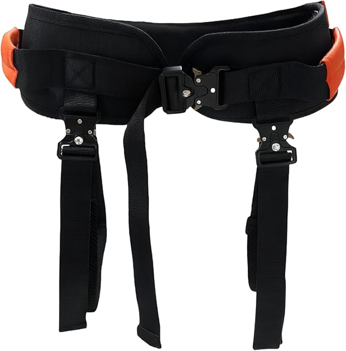 Gait Belt, Upgraded with Metal Buckle & Detachable Leg Straps, 7 Reinforced Handles, Transfer & Lift Belt for Seniors & Elderly, Walking Support and Mobility Assistance (Orange, Medium)