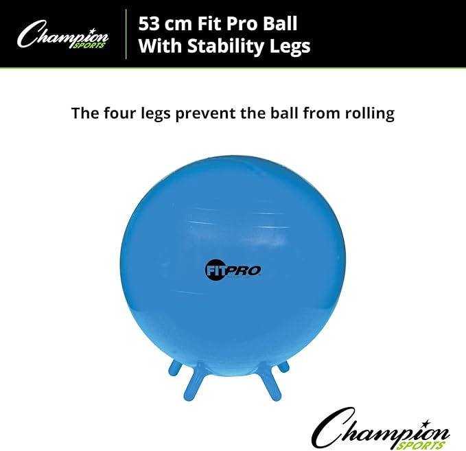 Champion Sports FitPro & Maxafe® Sitsolution Stability Balls – Balance, Core, & Strength Exercise Ball for Home, Gym, or Office Workouts – Durable, Burst-Resistant Fitness Ball