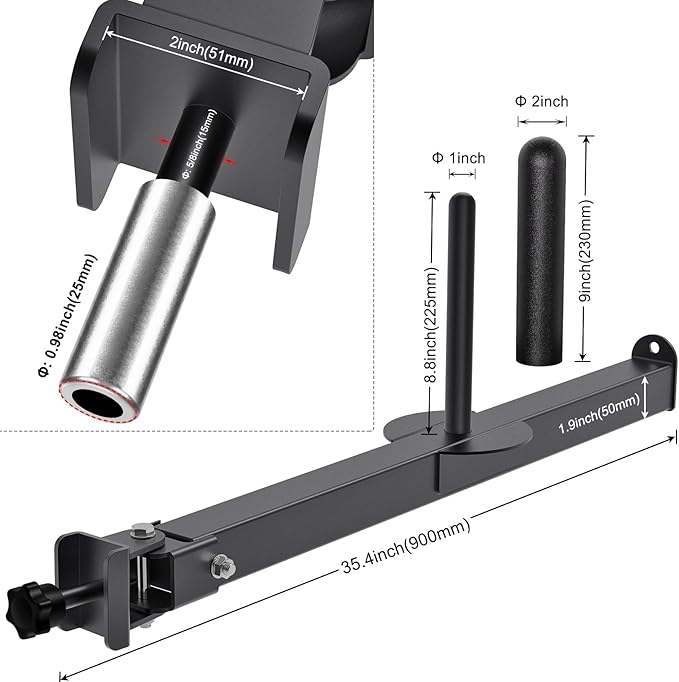 SELEWARE Power Cage Landmine Attachment, T Bar Row Landmine Attachment and Belt Squat Lever Arm for 2" x 2" or 3" x 3" Power Rack, V Bar Row Landmine Handle, Fits 1"/2" Barbells & Weight Plates