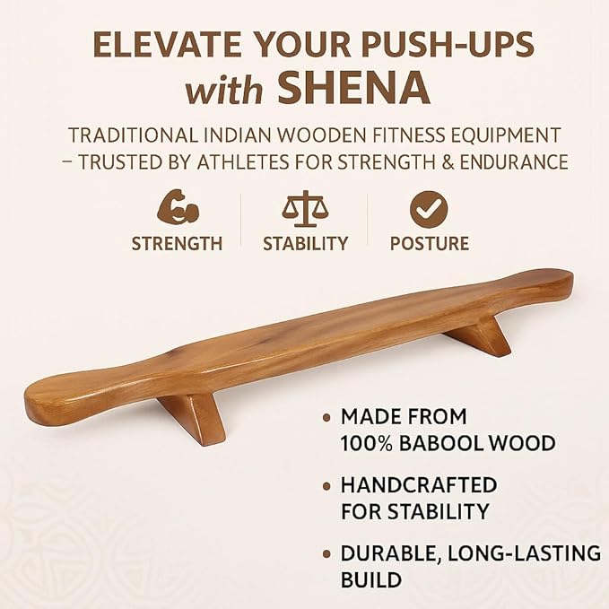 KD Willmax SHENA PUSH UP BAR FITNESS INDIAN CLUB MEEL KARLA KATAI FITNESS DURABLE WOODEN EQUIPMENT