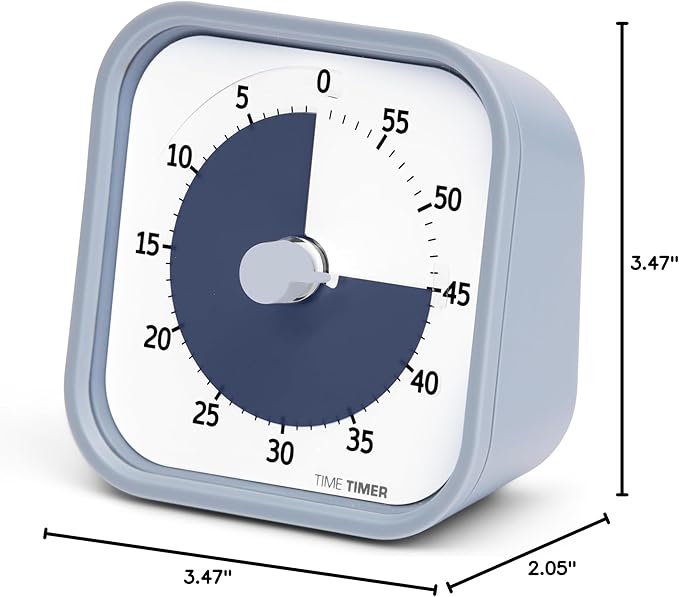 Time Timer MOD 60-Minute Visual Timer, Home Edition, Silent Operation, Study Tool for Homeschool and Office Use (Pale Shale)