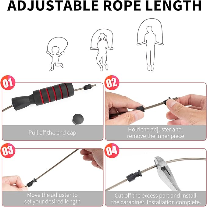 Skipping Rope, Adjustable Jump Rope for All Ages Men Women Kids Adults Suitable for Gym School Sports Outdoor and Family Exercise Classes