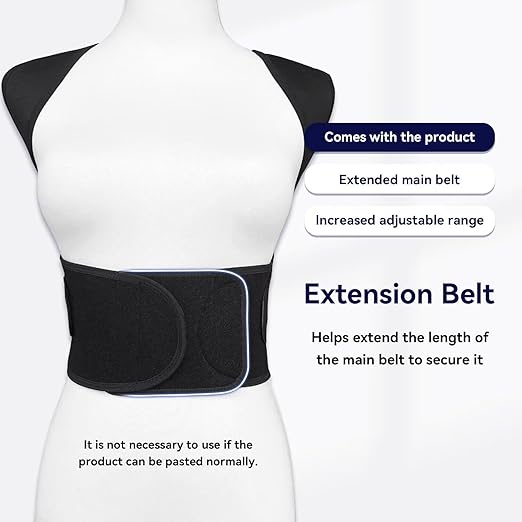 VOKOKOYA Posture Corrector for Women and Men,Adjustable Shoulder Straightener,Back Support Brace,Upper Spine scoliosis, hunchback Black Medium