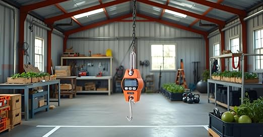 Klau Digital Hanging Scale High Precision Sensor 300 kg / 600 lb OCS-L Heavy Duty Industrial Crane Scales Smart Hoist Orange for Home Indoor Farm Factory Hunting Outdoor
