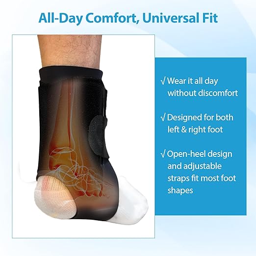 Ankle Brace for Men & Women, Compression Ankle Support Brace with Dual-Sided Plastic Stabilizers, Adjustable X-Strap & Open Heel for Sprain Recovery, Foot Discomfort, Sports & Daily Use 1 Pack