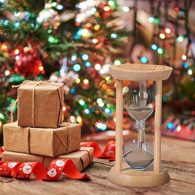 Mini Hourglass,5 Minute Sand Timer,Wooden Sandglass Timer, Sand Watch 5 Min, reloj de Arena- Unique Sand Clock for Classroom,Cooking,Desk Decor & Gift Brown