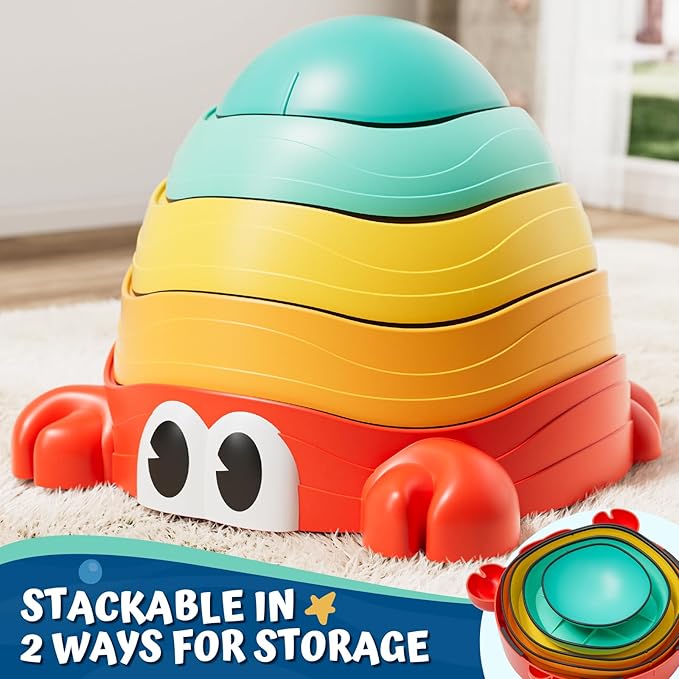 Lehoo Castle Stepping Stones for Kids, Non-Slip Toddler Stepping Stones, Indoor & Outdoor Sensory Toys for Toddlers 1-3, Balance Board Obstacle Course for Kids 3-5