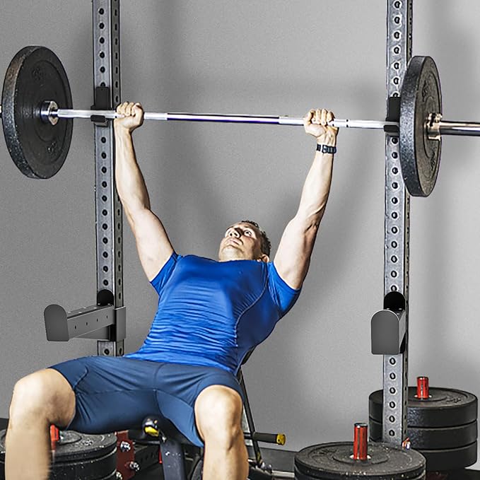 Kipika Power Rack Attachment for 5/8" & 1" Holes - Heavy Duty Home Gym Equipment for 2x2 or 3x3 Squat Rack, Adjustable and Easy to Install