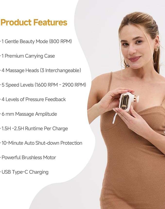 Mini Massage Gun Travel Size, Powerful Small Massage Gun Deep Tissue for Pain Relief, Muscle Massager for Neck Shoulder Thigh Scalp Quiet Pocket Massager, FSA-HSA Eligible