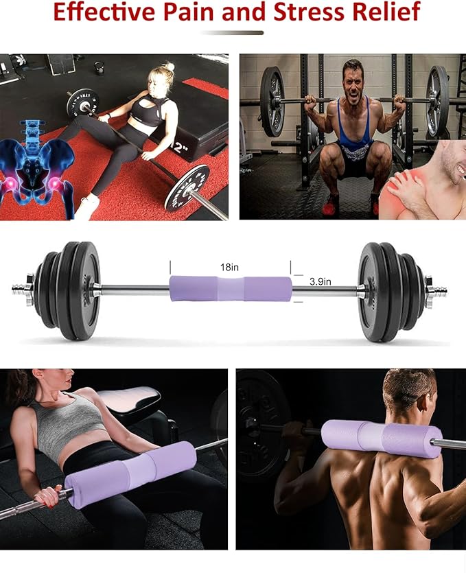 Barbell Squat Pad Nylon Padding AntiSlip- Thick Foam Barbell Pad for Squats Cushion, Lunges&Bar Padding for Hip Thrusts - Standard Weight Bar Pad - Provides Cushion to Neck Shoulders Training