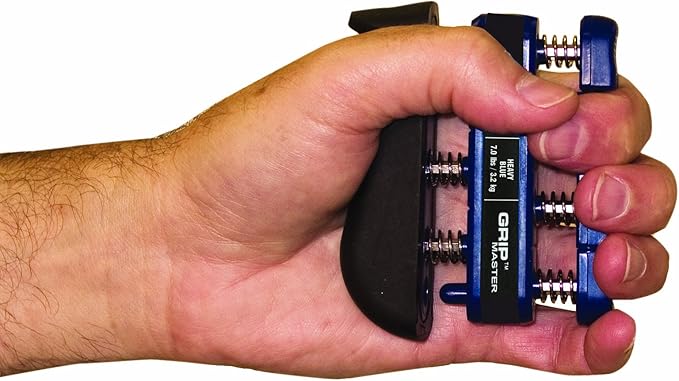 CanDo GripMaster Hand Exerciser, Blue, Heavy Tension