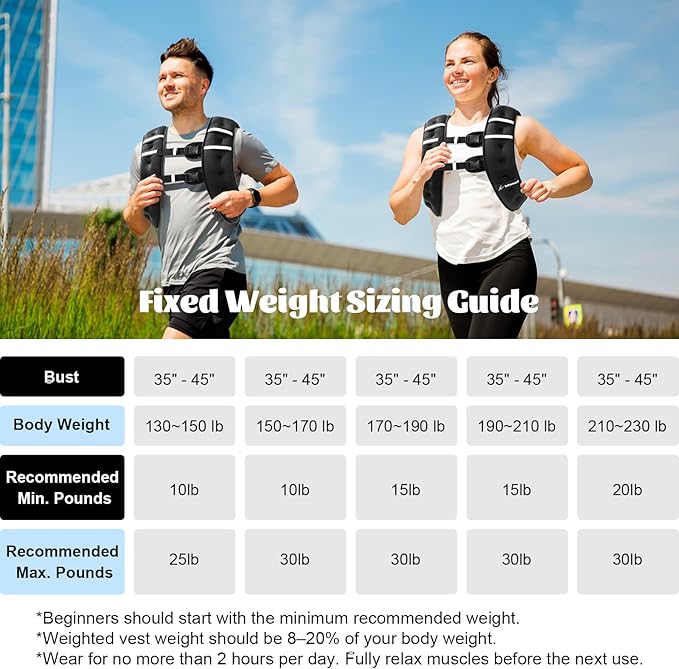 Weighted Vest Weight Vest for Men Women Kids Weights Included with Reflective Stripe, Body Weight Vests Adjustable for Running, Workout, Jogging, Walking