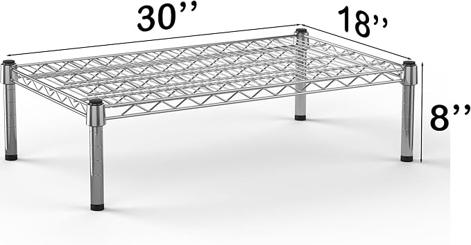 18''W x 30''L x 8''H Chrome Plated Wire Dunnage Rack | Off The Floor Storage