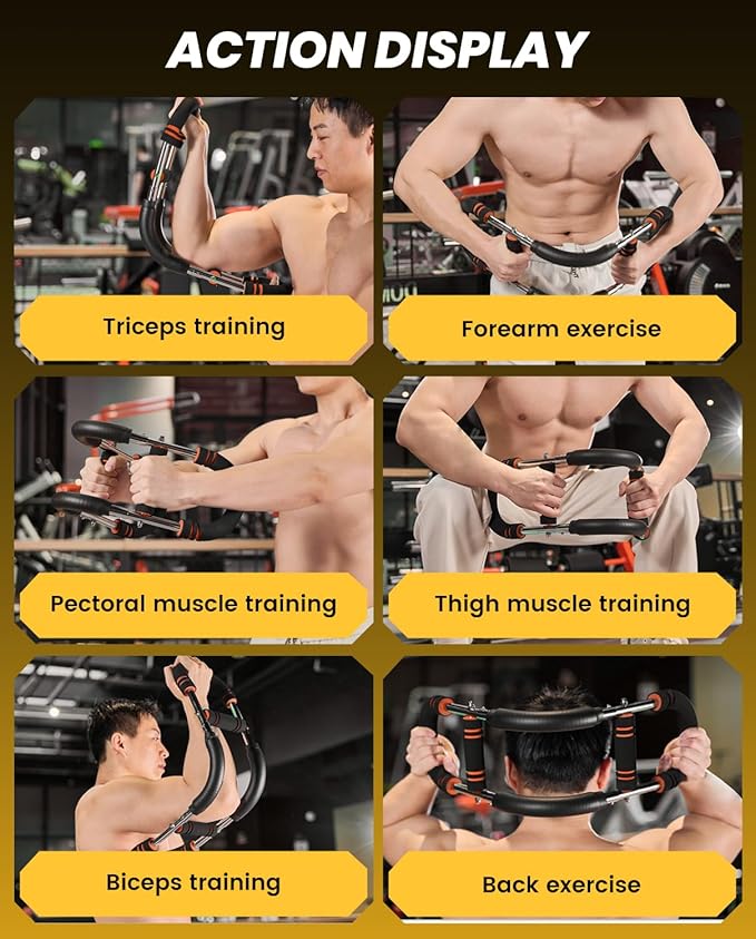 2026 New Saker PowerTwist Arm Trainer, Adjustable Forearm Strengthener, Arm Exercise and Chest Workout Equipment for Home Gym, for Men, Ideas for Fitness Enthusiasts