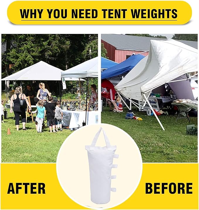 Canopy Weights Bag Leg Weight for Pop up Canopy Tent, Sand Bags for Patio Umbrella Instant Outdoor Sun Shelter,8 Pack-White