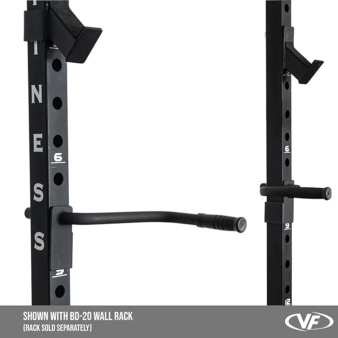 Valor Fitness Power Rack Dip Handle Attachments with Multiple Fits - Options Compatible with 2" & 2.5" Uprights and 3" Rigs with 1" Hole - Strength Training Accessory