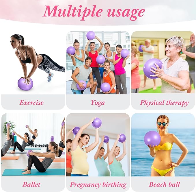 Sotiff 20 Pcs Small Exercise Pilates Ball Bulk 9 Inch Mini Yoga Ball Anti Burst and Slip for Stability Fitness Physical Therapy Stretching & Core Workout at Home Gym Class