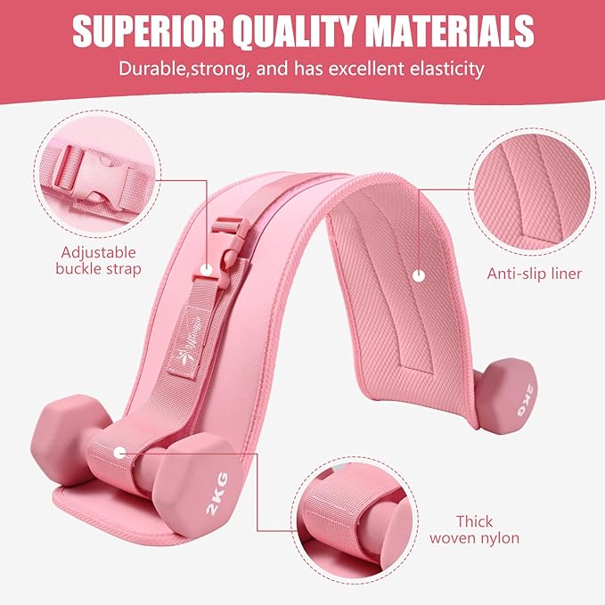 Exercise Hip Thrust Belt - Dumbbell Hip Thrust Belt, Thicken & Widen, Comfortable for Dumbbells, Kettlebells or Plates, Slip Padding, Gym or Home Workouts