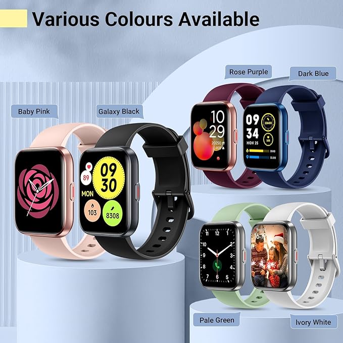 Quican Smart Watches for Women/Men, Smart Watch for Android Phones & iPhone, Fitness Watches for Women with Alexa, Call & Notification Alerts, Tracks Heart Rate/Sleep Smartwatches (Green, 1.8 inches)