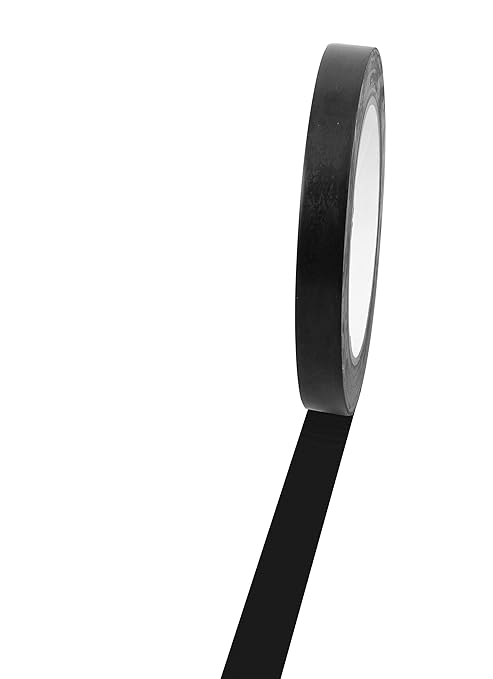 Champion Sports Vinyl Tape, 1/2” Wide x 36 Yards Long, Black - Durable Floor Marking Tape - Schools, Gyms, Restaurants