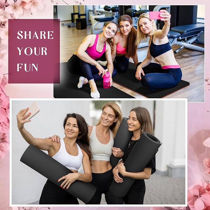 Timgle 6 Pcs 10mm Thick Yoga Mat Bulk 68 x 24 Inches Anti-slip Tear-resistant Exercise Mat Adult Gym Mats for Fitness, Stretching, Workout and Studio, Outdoor Yoga, Pilates