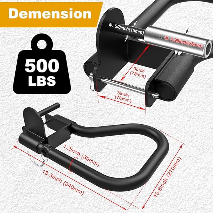 Kipika Power Rack Attachment for 5/8" & 1" Holes - Heavy Duty Home Gym Equipment for 2x2 or 3x3 Squat Rack, Adjustable and Easy to Install
