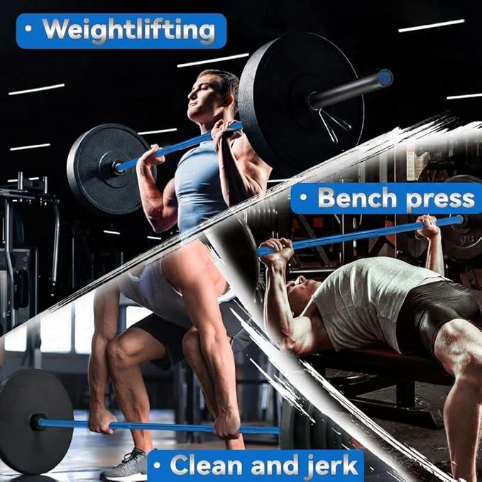 GaveeLife Olympic Barbell Bar for Weightlifting - 7FT Heavy Duty (1500LB/700LB), 4FT Short (500LB), 4FT EZ Curl Bar - Weight Bar Fit 2” Standard Weights - Home Gym Strength Training