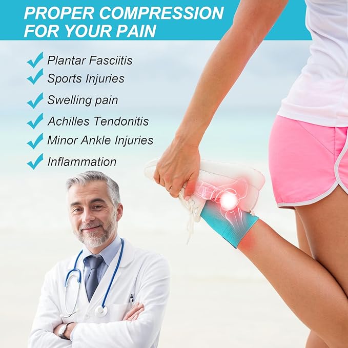 PAPLUS Ankle Compression Socks for Women 6 Pairs, Running Athletic Socks with Arch Support,Plantar Fasciitis Socks