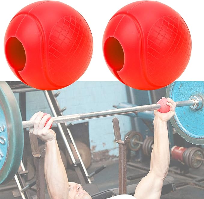 2 Pcs Fat Barbell Grips Round Thick Silicone Dumbbell Adapter Balls Barbell Grip Hand Wrap Ball for Gym Training