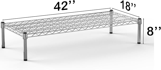 18''W x 42''L x 8''H Chrome Plated Wire Dunnage Rack | Off The Floor Storage