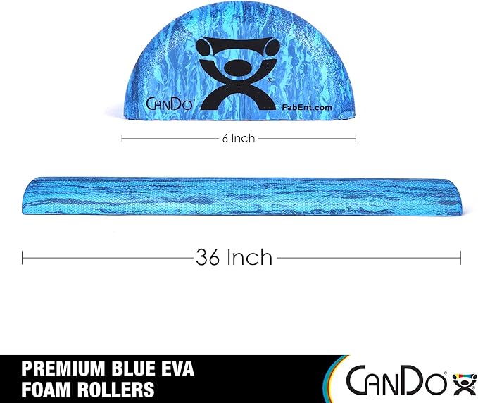 CanDo Heavy Duty EVA Foam Roller, Half Round, 6" X 36"