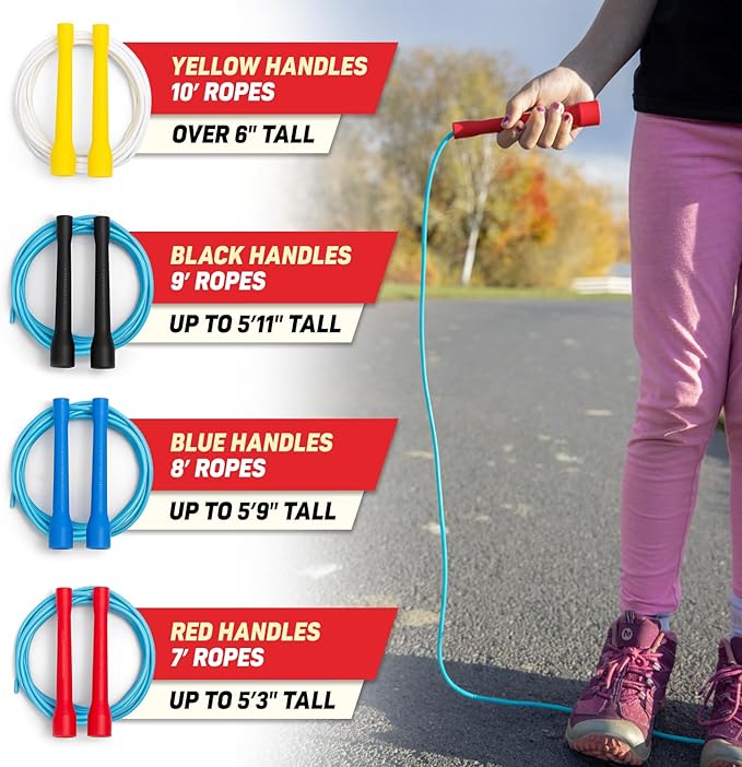 Buy Jump Ropes Short Handle Freestyle Jump Rope - Flexible Licorice Kids Jump Ropes - Smooth and Tangle Free long skipping rope for Kids - Toddler Jump Rope for Schools, Teams, and Cardio Workout