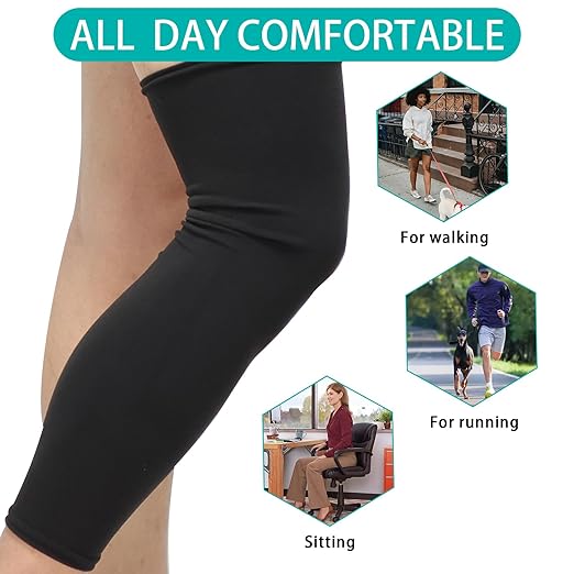 Knee Brace Undersleeve for Men & Women, Leg Undersleeve for Knee Brace Closed Patella Protects Skin from Abrasions and Irritations (S)