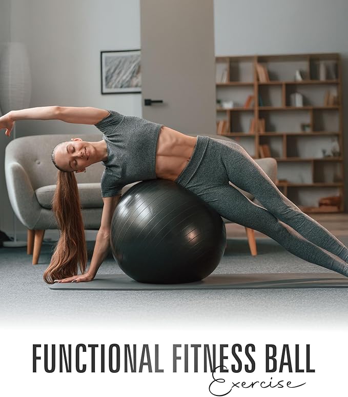 ROMIX Exercise Ball, Anti-Burst Extra Thick Birthing Pregnancy Ball with Pump, Fitness Swiss Yoga Balls 22in/26in/30in (55cm 65cm 75cm) Exercise Balls Physical Therapy for Pilates Home Gym
