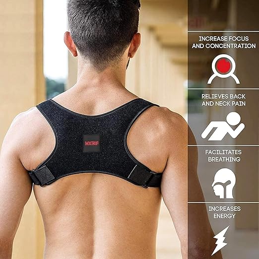 Posture Corrector for Women and Men, Adjustable Back Brace for Spine Alignment and Posture Support, Upper Back Pain Relief, Comfortable and Effective Back Brace for Better Posture (Medium/Large)
