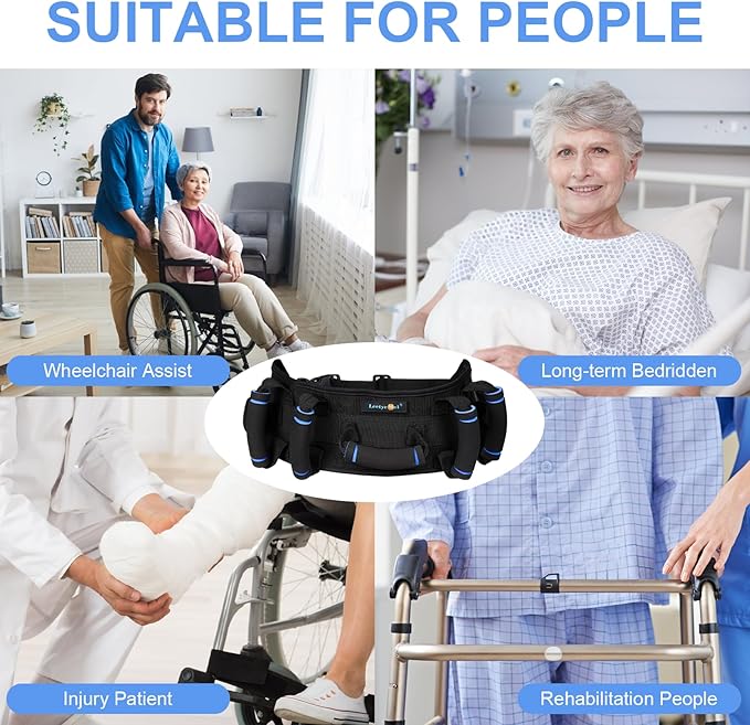 Gait Belt, Gait Belts for Seniors, Gate Belts Medical for Elderly, Gait Belt with 7 Handles, Patient Transfer Belt Quick Release Buckle, Medical Lift Strap Nursing Safety Belt for Physical Therapy