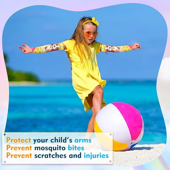 Newcotte 12 Pairs Arm Sleeves for Kids Compression Football Baseball Arm Sleeve Youth UV Protection Breathable Cooling Sleeve