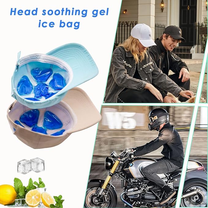 Head Gel Ice Pack, Helmet Ice Pack, Used for Catcher Helmets, Outdoor Sport, Equestrian Riding, Operation On The Head, Relieve Summer Heat and Keep Cool (2 Count)