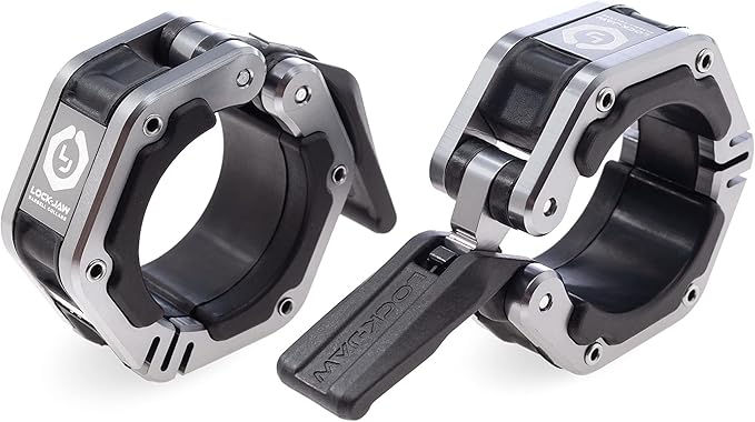 Lock-Jaw Flex Quick Release Aluminum Barbell Collar with Magnet (Grey)