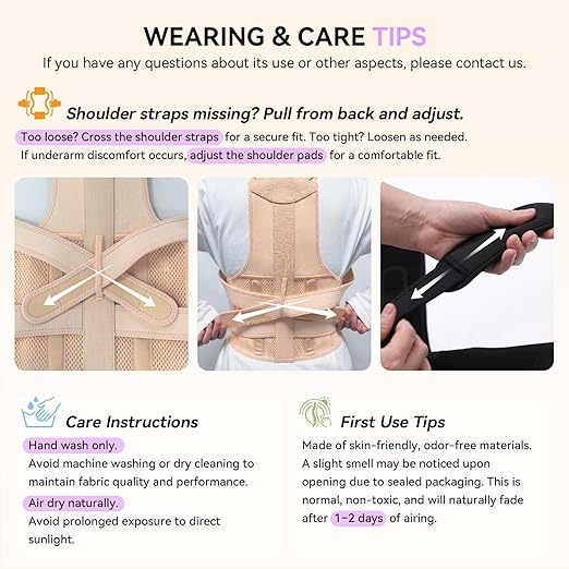 Posture Corrector for Women and Men, Adjustable Back Support Brace for Office, Home, Daily Wear, Breathable Shoulder Straightener for Upper Lower Back Pain Relief, Under Clothes Hunchback Correction